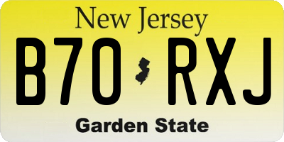NJ license plate B70RXJ