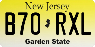 NJ license plate B70RXL