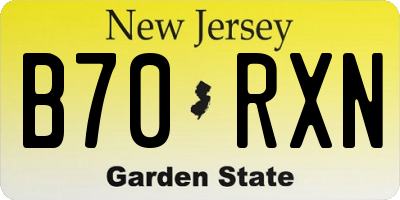 NJ license plate B70RXN