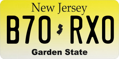 NJ license plate B70RXO
