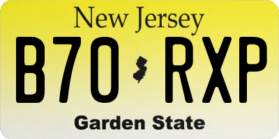 NJ license plate B70RXP