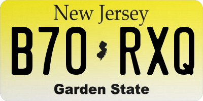 NJ license plate B70RXQ