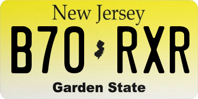 NJ license plate B70RXR