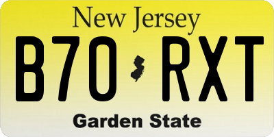 NJ license plate B70RXT
