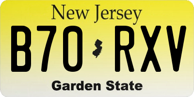 NJ license plate B70RXV