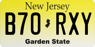 NJ license plate B70RXY