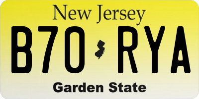 NJ license plate B70RYA
