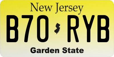 NJ license plate B70RYB