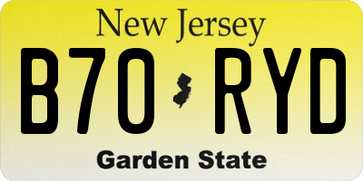 NJ license plate B70RYD