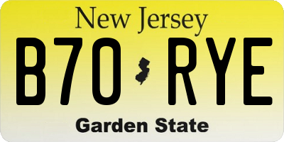 NJ license plate B70RYE