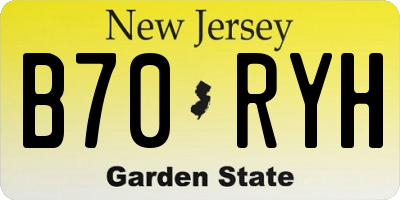 NJ license plate B70RYH