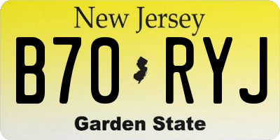 NJ license plate B70RYJ