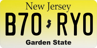 NJ license plate B70RYO