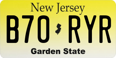 NJ license plate B70RYR