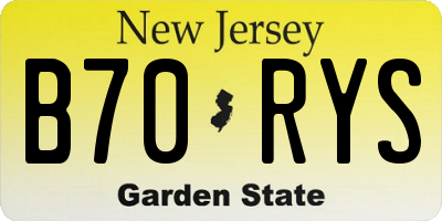 NJ license plate B70RYS