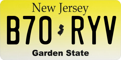 NJ license plate B70RYV