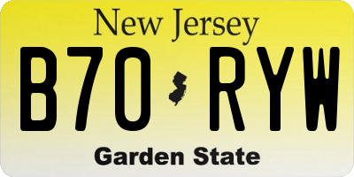 NJ license plate B70RYW
