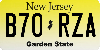 NJ license plate B70RZA