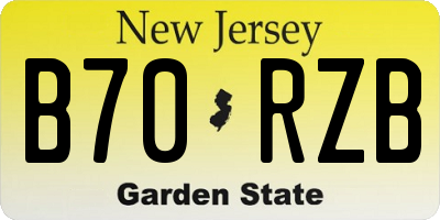 NJ license plate B70RZB