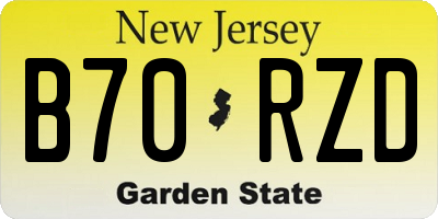 NJ license plate B70RZD