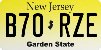 NJ license plate B70RZE