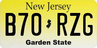 NJ license plate B70RZG