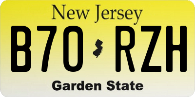 NJ license plate B70RZH