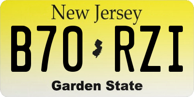 NJ license plate B70RZI