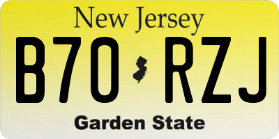 NJ license plate B70RZJ