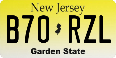 NJ license plate B70RZL