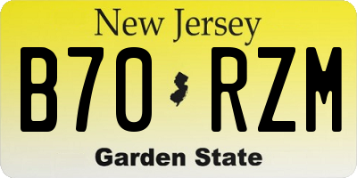 NJ license plate B70RZM