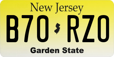 NJ license plate B70RZO