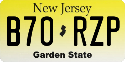 NJ license plate B70RZP