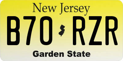 NJ license plate B70RZR