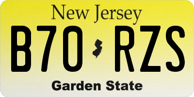 NJ license plate B70RZS