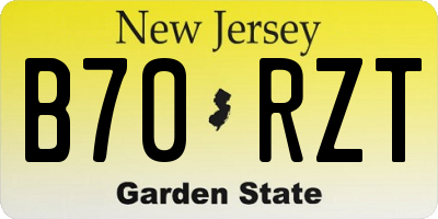 NJ license plate B70RZT