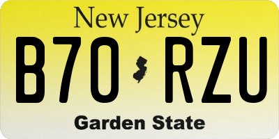 NJ license plate B70RZU