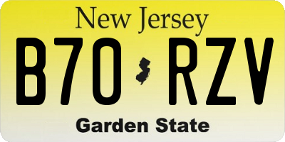 NJ license plate B70RZV