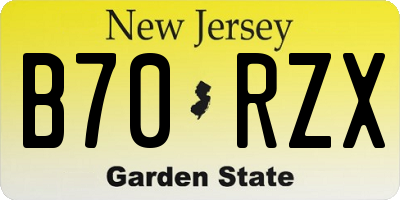 NJ license plate B70RZX