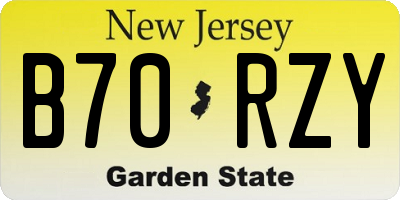 NJ license plate B70RZY