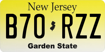 NJ license plate B70RZZ