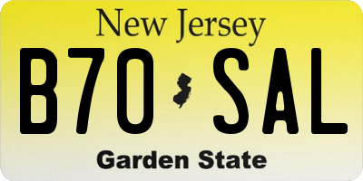 NJ license plate B70SAL