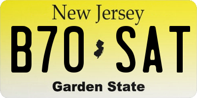 NJ license plate B70SAT