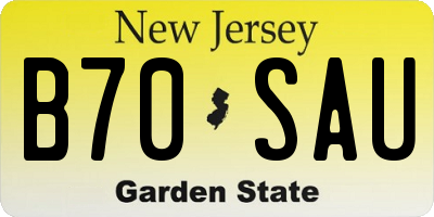 NJ license plate B70SAU