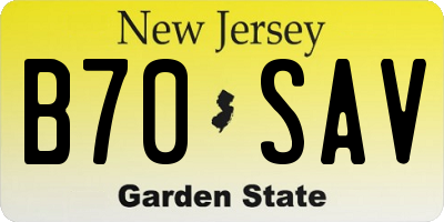 NJ license plate B70SAV