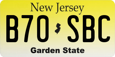 NJ license plate B70SBC