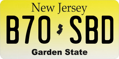 NJ license plate B70SBD
