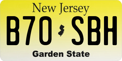 NJ license plate B70SBH