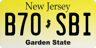 NJ license plate B70SBI