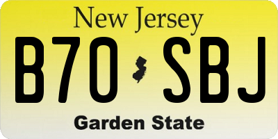 NJ license plate B70SBJ